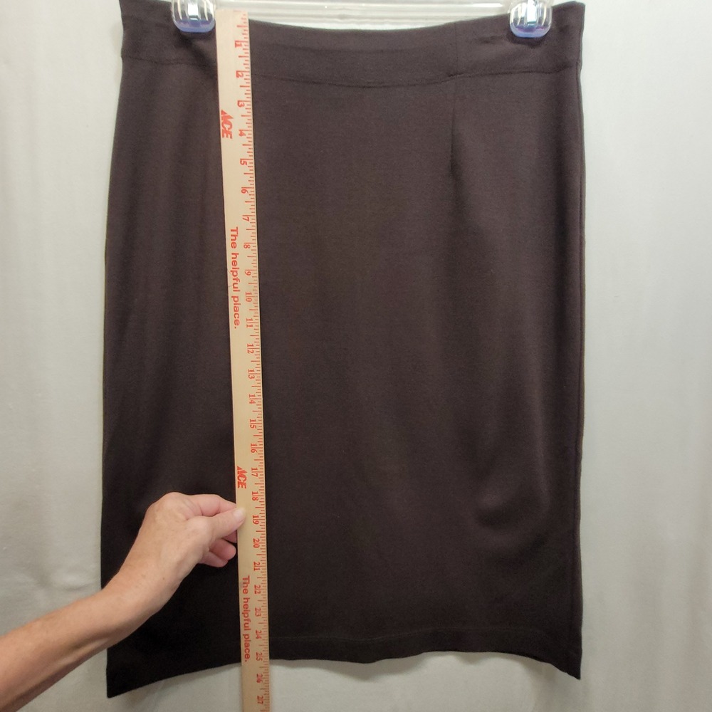 Eileen Fisher Petite Brown Italian Fabric Ponte Knit Pencil Skirt PL Espresso - Picture 10 of 11